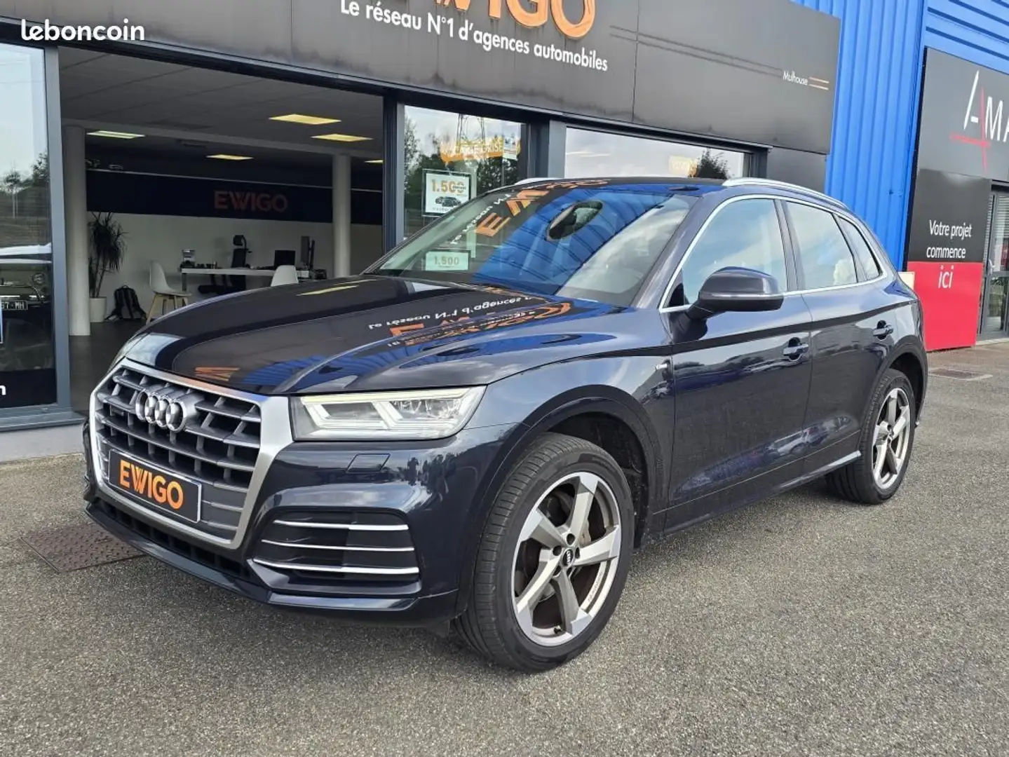 Audi Q5 40 TDI 190ch QUATTRO S-TRONIC PACK S-LINE-IMMAT FR Bleu - 2