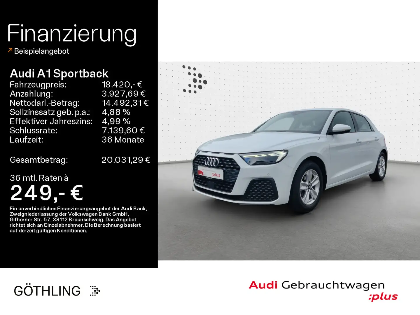 Audi A1 25 TFSI S tro*LED*Virtual*Smartphon Blanc - 1