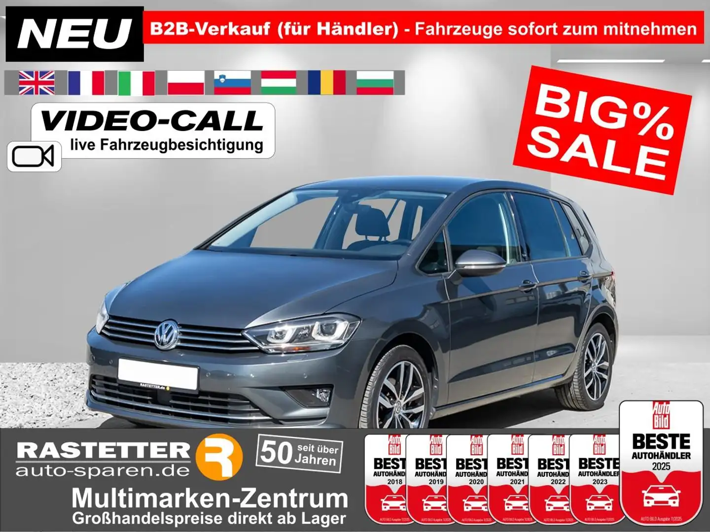 Volkswagen Golf Sportsvan TSI BMT Sound Dynaudio+Navi+ACC+BiXenon+Keyless+Wi Grau - 1
