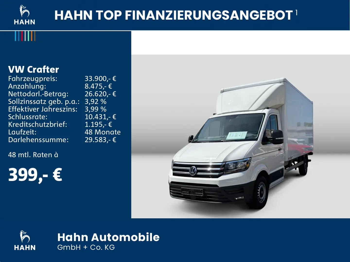 Volkswagen Crafter 40 KOFFER 103KW Climatic Sitzheizung Lad Weiß - 2