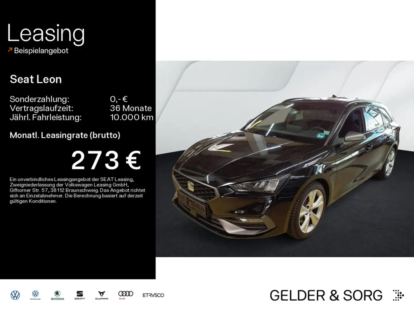 SEAT Leon Sportstourer FR 2.0 TDI Navigation*AHK*LED Schwarz - 1