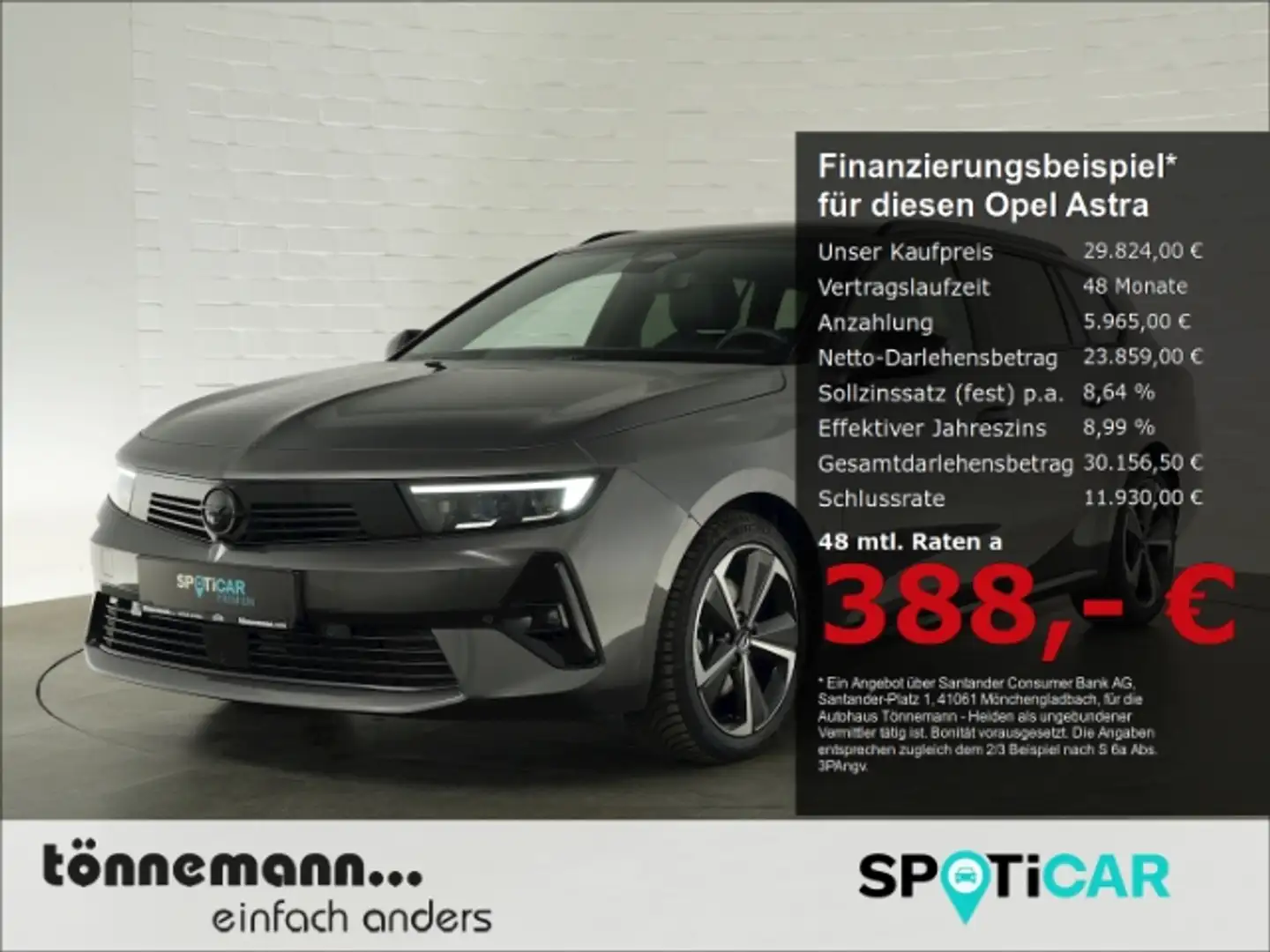 Opel Astra L ST GS AT+NAVI+LED-MATRIX-LICHT+SCHIEBEDACH+HEAD- Grijs - 1