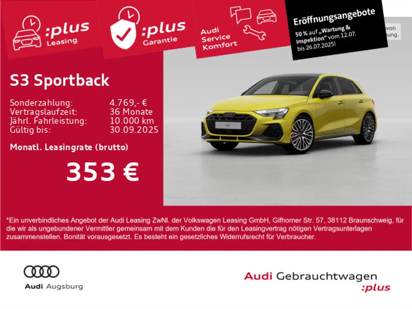 Audi S3 TFSI *PANO*MATRIX*HdUp*NAV*ACC*19"* Jaune - 1