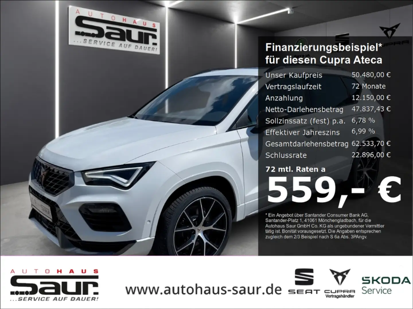 CUPRA Ateca VZ 2.0 TSI 4Drive DSG PANORAMA AHK BEATS AKRAPOVIC Weiß - 1