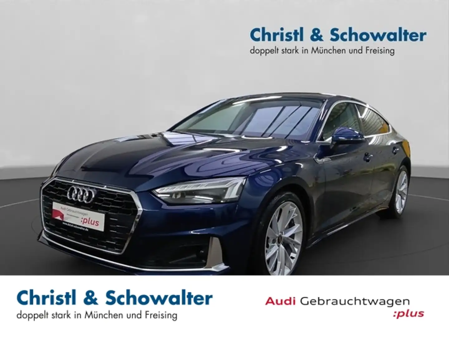 Audi A5 Sportback 40TFSI AHK MATRIX ACC RFK Blauw - 1