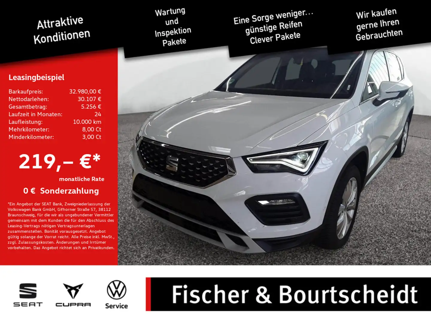 SEAT Ateca 1.5 TSI Xperience NAV AHK SHZ LED KAM Weiß - 1