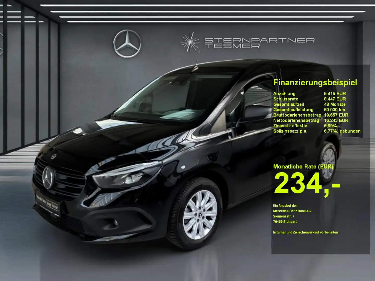 Mercedes-Benz Citan e Kasten PRO DC Laden 75 KW-LED-Aluf-SHZ Schwarz - 1