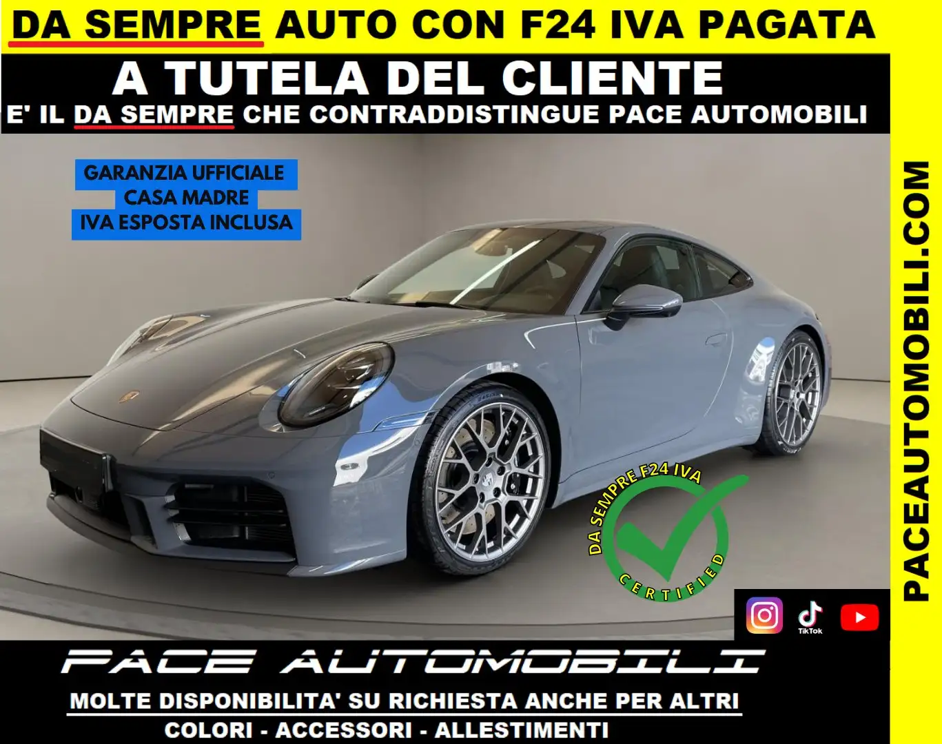 Porsche 992 911 S 992.2 PELLE NAVI KAMERA BOSE NAVI PDC ACC Grigio - 1