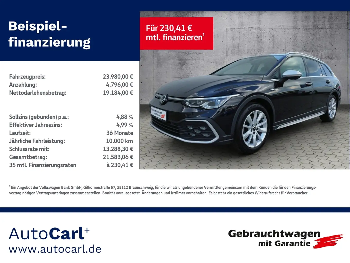 Volkswagen Golf Variant VIII Variant Alltrack 2.0 TDI 4Motion DSG NAV/ACC Schwarz - 1