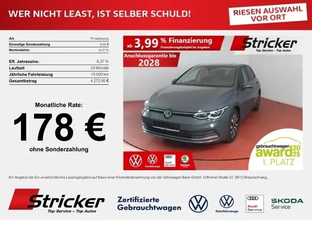 Volkswagen Golf Life 1.5TSI 178, ohne Anzahlung Standh. Navi IQ.L