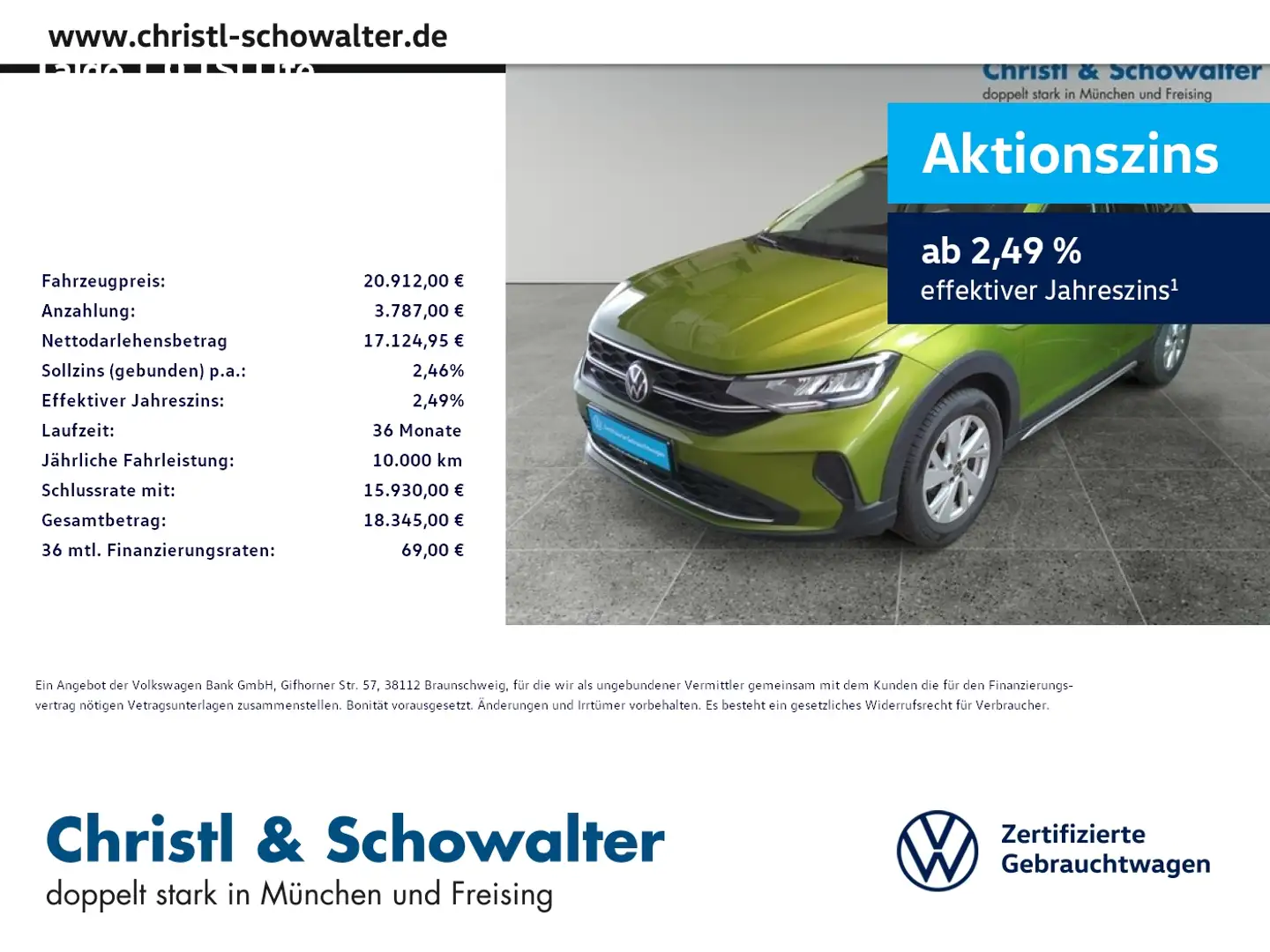 Volkswagen Taigo 1.0 TSI Life LED KLIMA Grün - 1