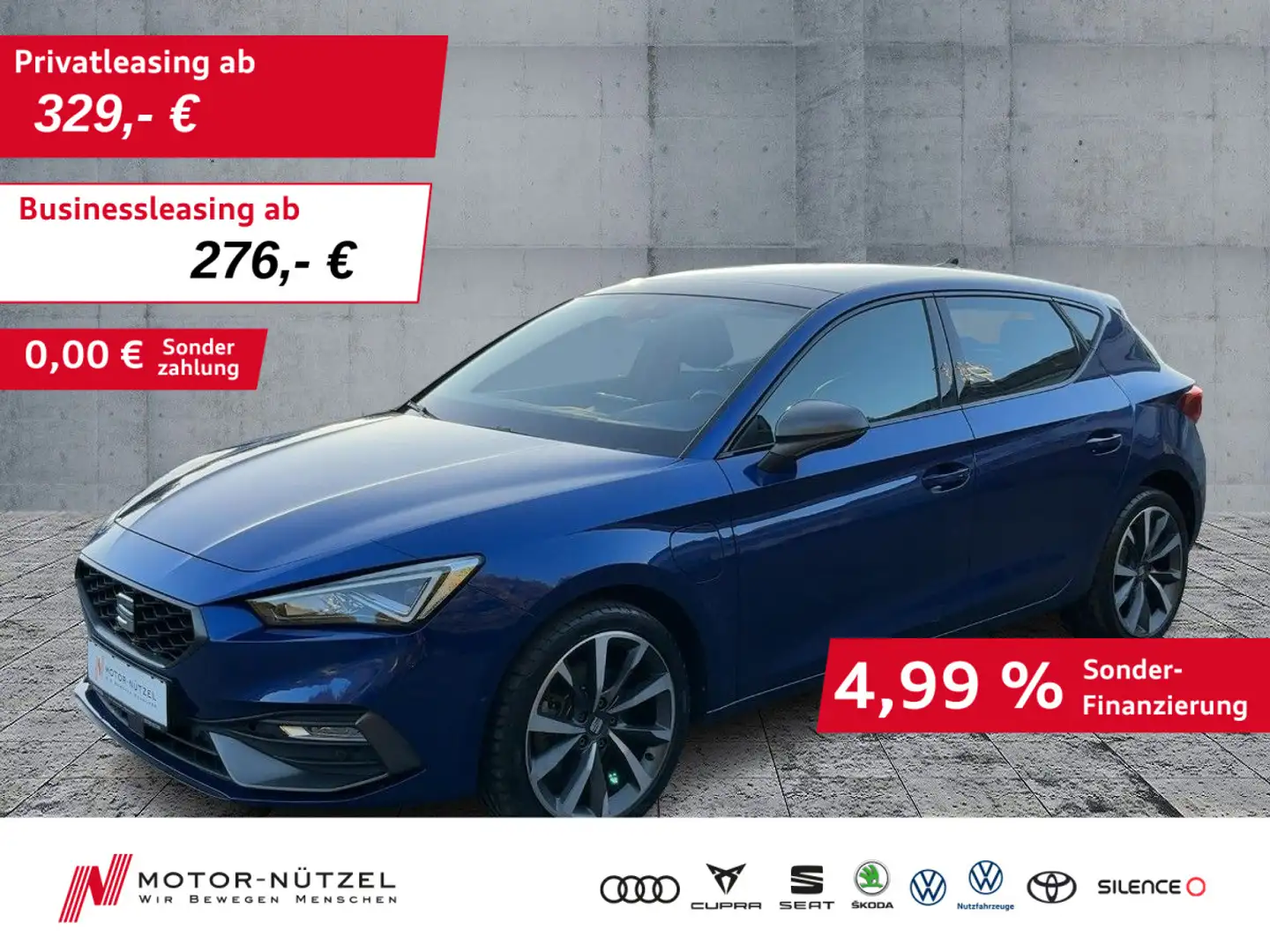 SEAT Leon FR-LINE 1.4 eHYBRID LED+NAVI+PANO+ACC+DCC Blau - 1