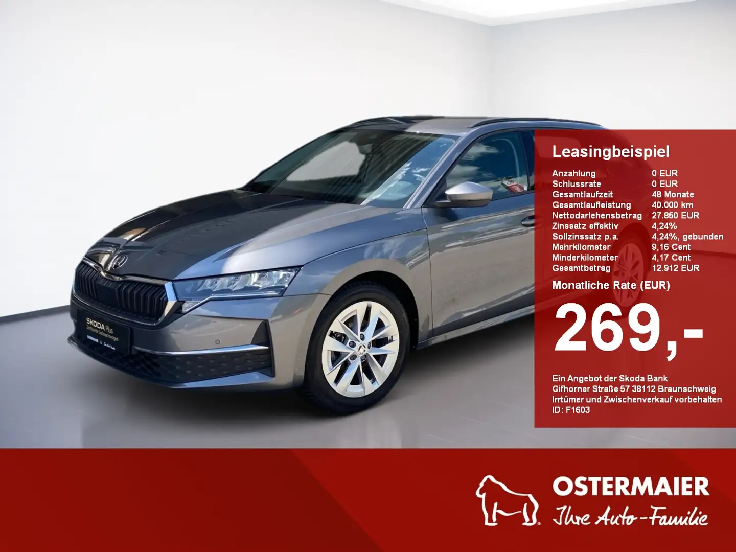 Skoda Octavia Com NEUES MODELL 1.5TSI DSG.NAVI.ACC.KAM.LED.SHZ.e Grijs - 1