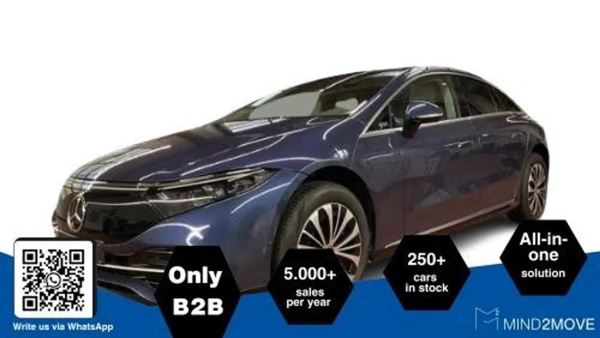 Mercedes-Benz EQS 450 4Matic PANO+HuD+ACTIVE-STEERING Bleu - 2