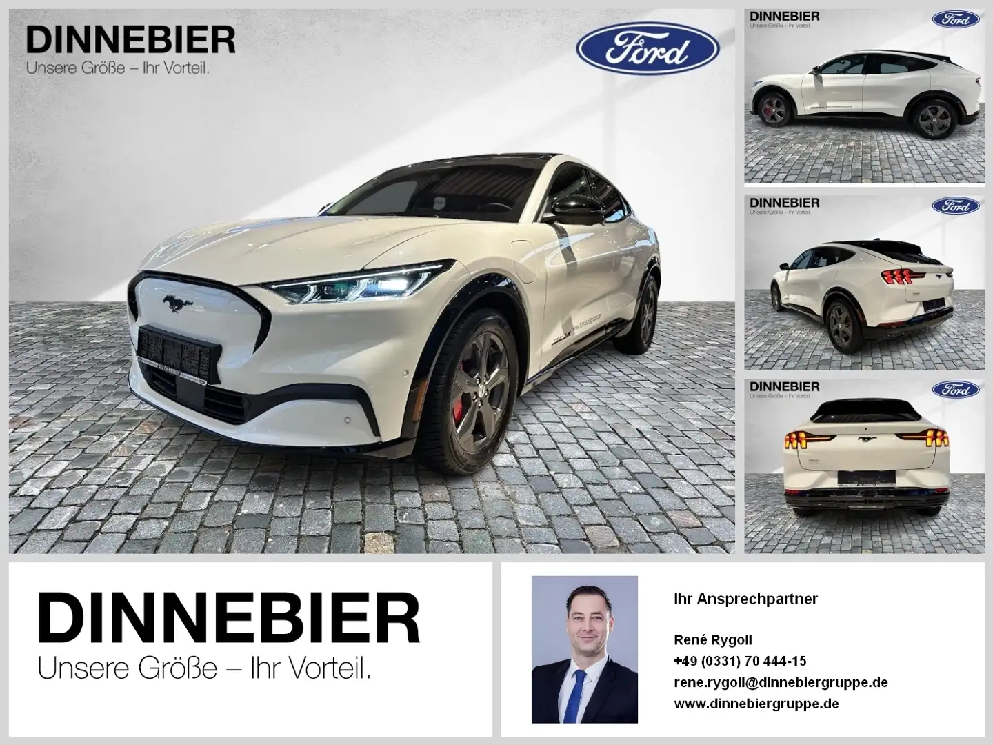 Ford Mustang Mach-E AWD Glasdach+LED+360°Kamera Blanc - 1