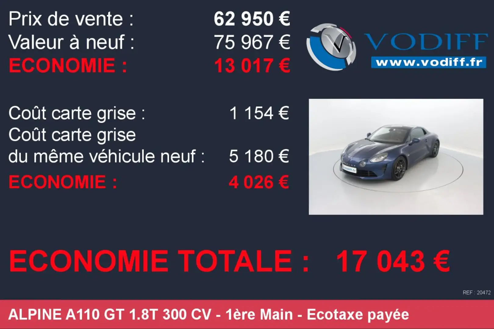 Alpine A110 GT 1.8T 300 CV Bleu - 2