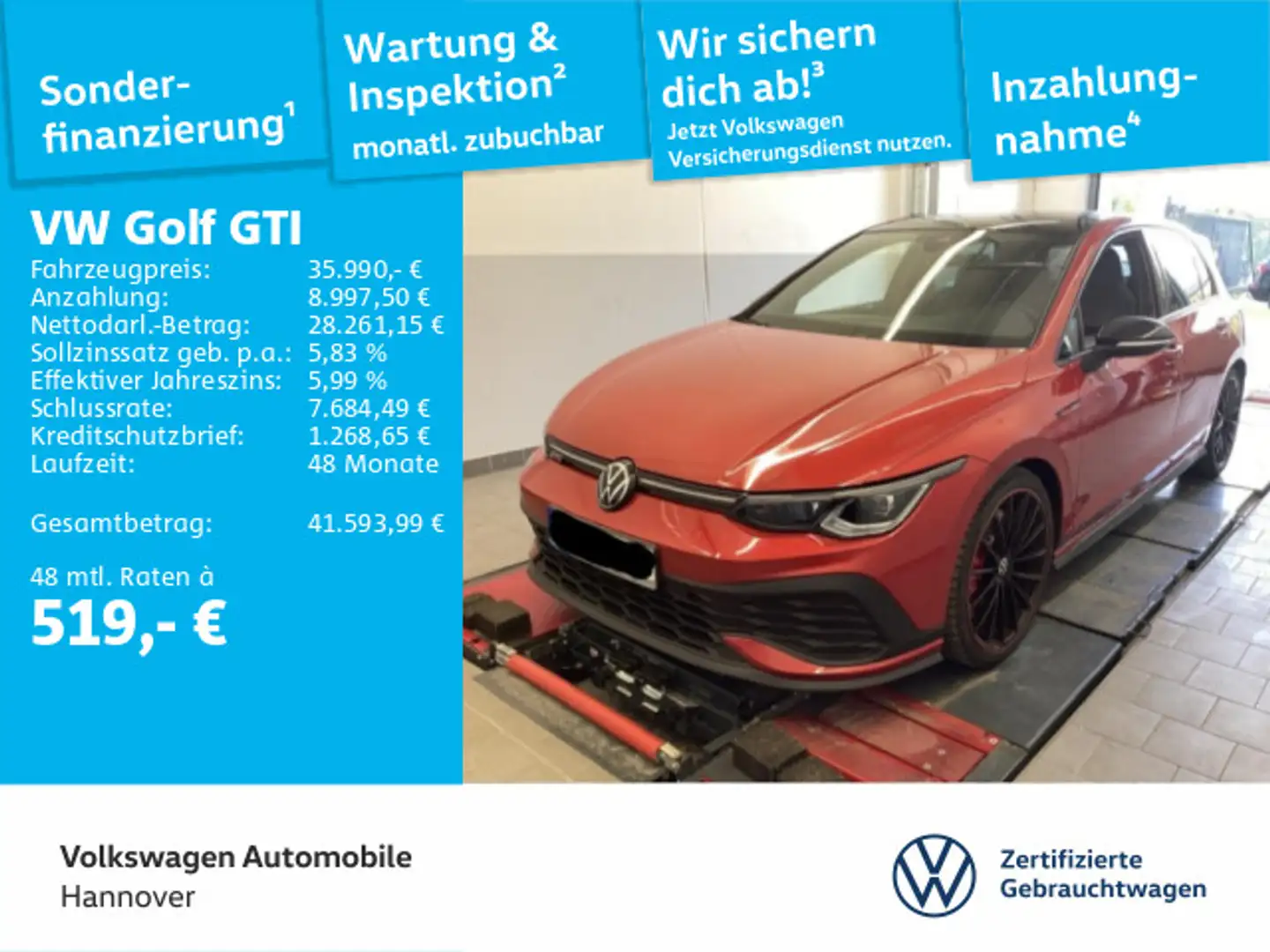 Volkswagen Golf GTI Golf VIII GTI 2.0 TSI DSG Clubsport Navi LED Pan Rot - 1