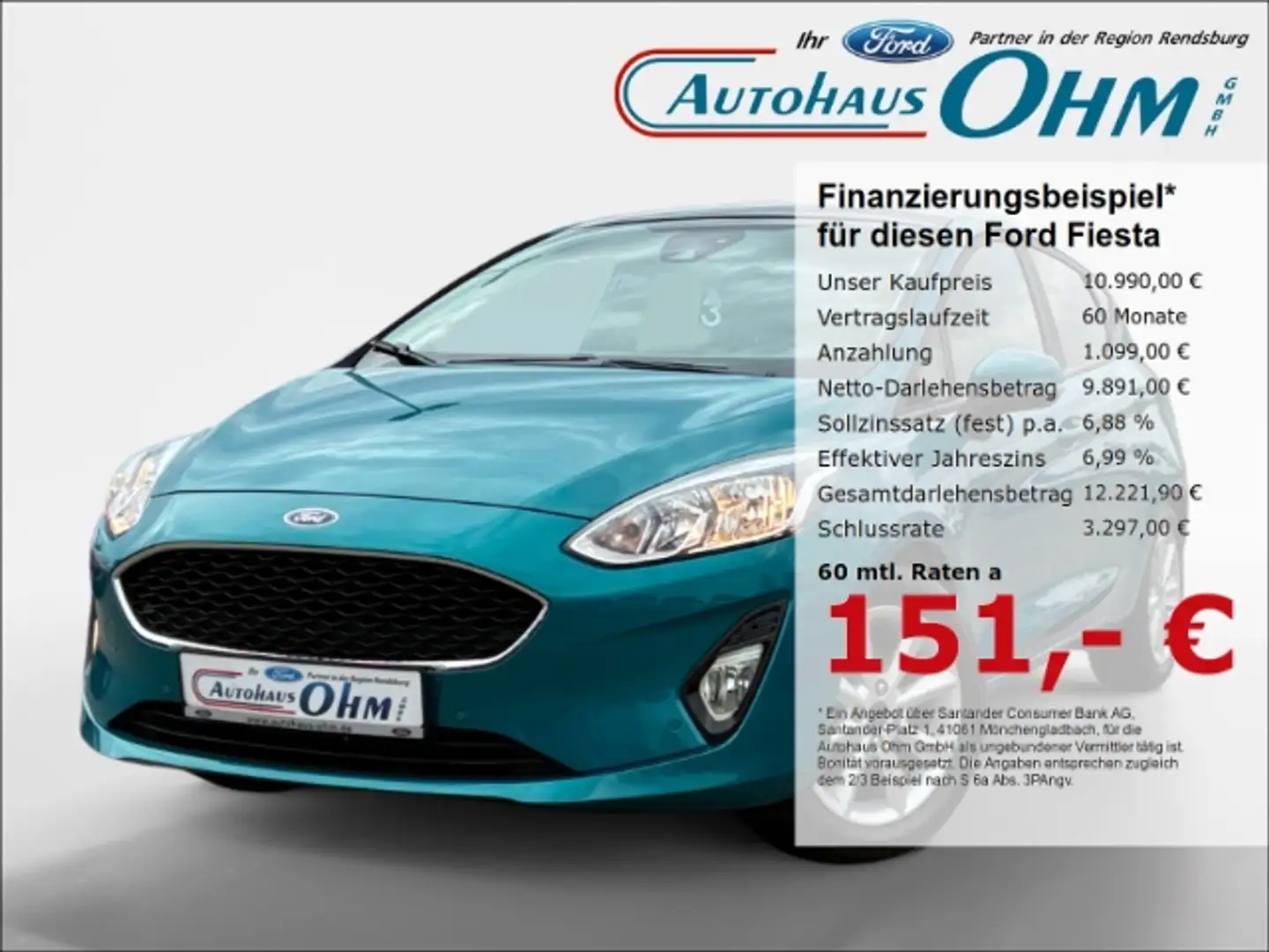 Ford Fiesta Cool & Connect 1.0 EcoBoost - PANO - RFK - SHZ - Blau - 1