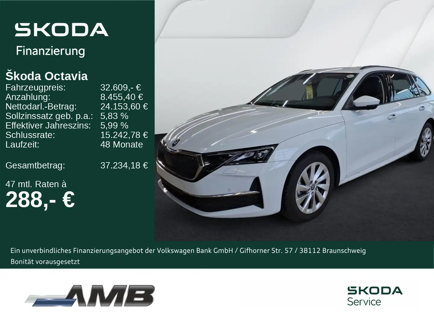 Skoda Octavia Combi Selection 2.0 TDI AHK/360°/Standhz Weiß - 1