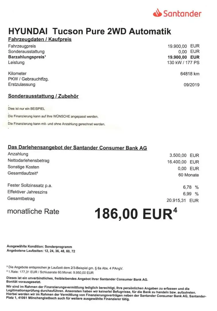 Hyundai TUCSON Pure 2WD 64.818KM/Automatik Weiß - 2