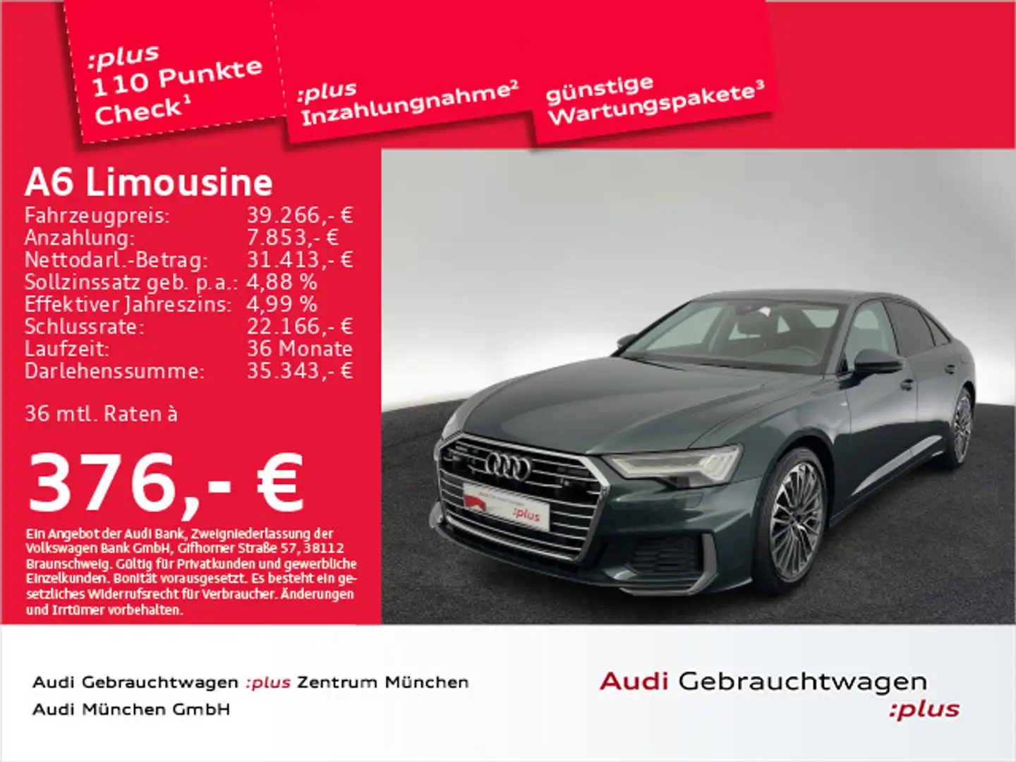 Audi A6 50 TFSI e qu. S tronic S line HD-Ma Grün - 1