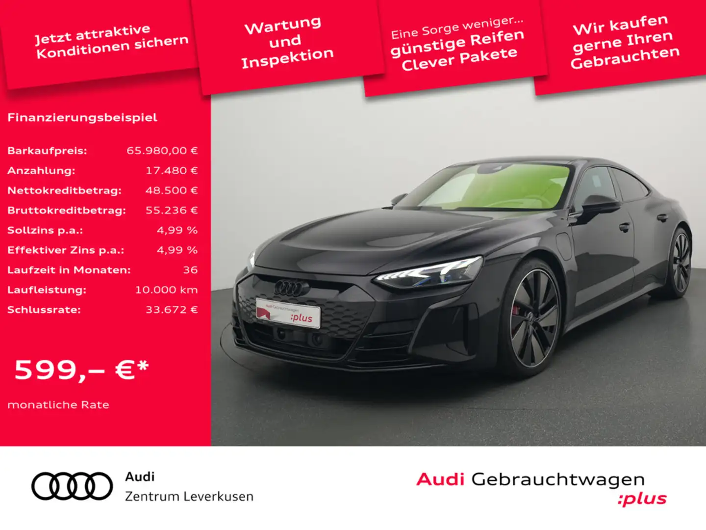 Audi RS e-tron GT LASER LUFT B&O PANO ALLRADLENKUN Negru - 1