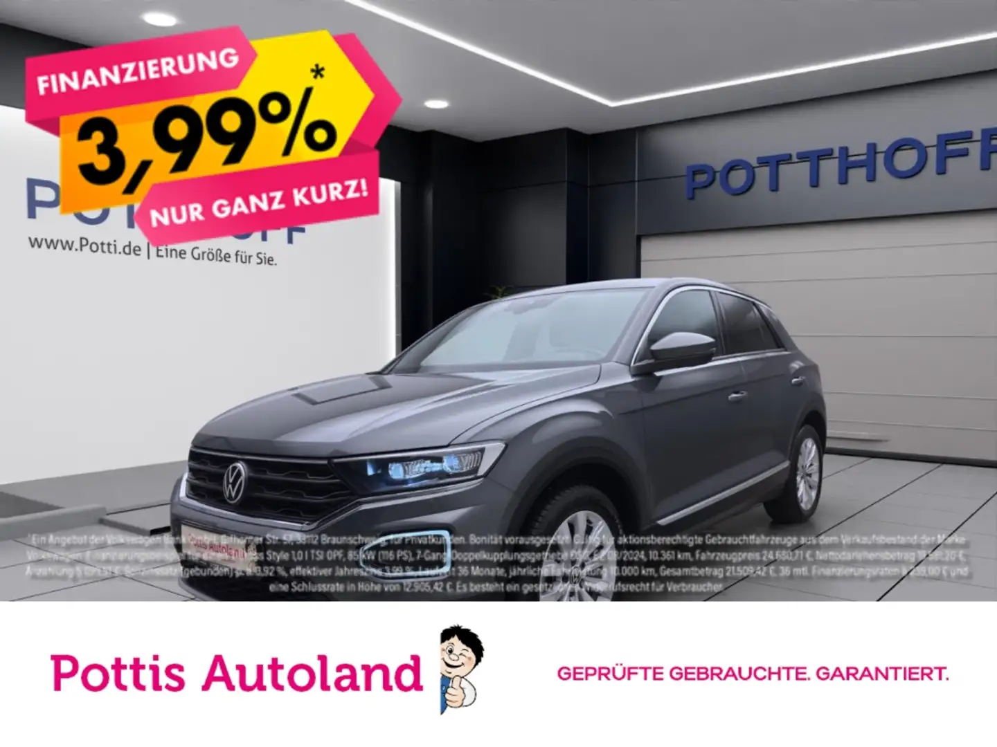 Volkswagen T-Roc 1.5 TSI DSG SPORT STDHZG KAMERA KLIMA PDC Grau - 1