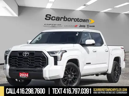 White 2024 Toyota Tundra SR5 CrewMax Cab 4WD Pickup Truck Four-Wheel Drive Automatic