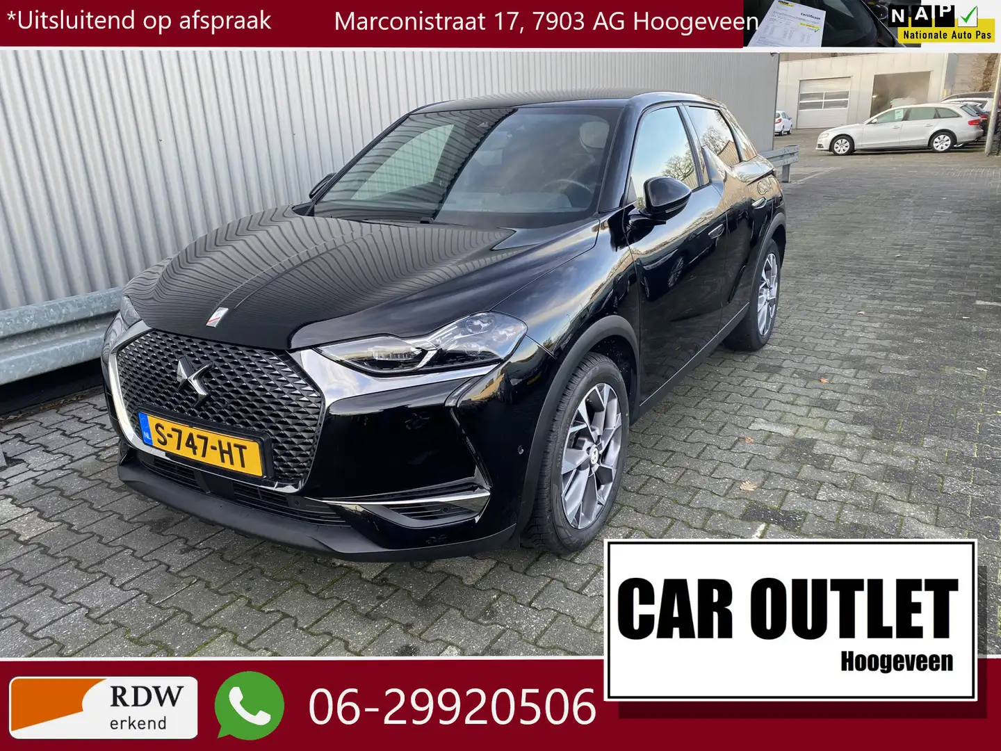 DS Automobiles DS 3 Crossback E-Tense Rivoli 50 kWh 42Dkm, Leer, Clima, Stoelvw, Zwart - 1