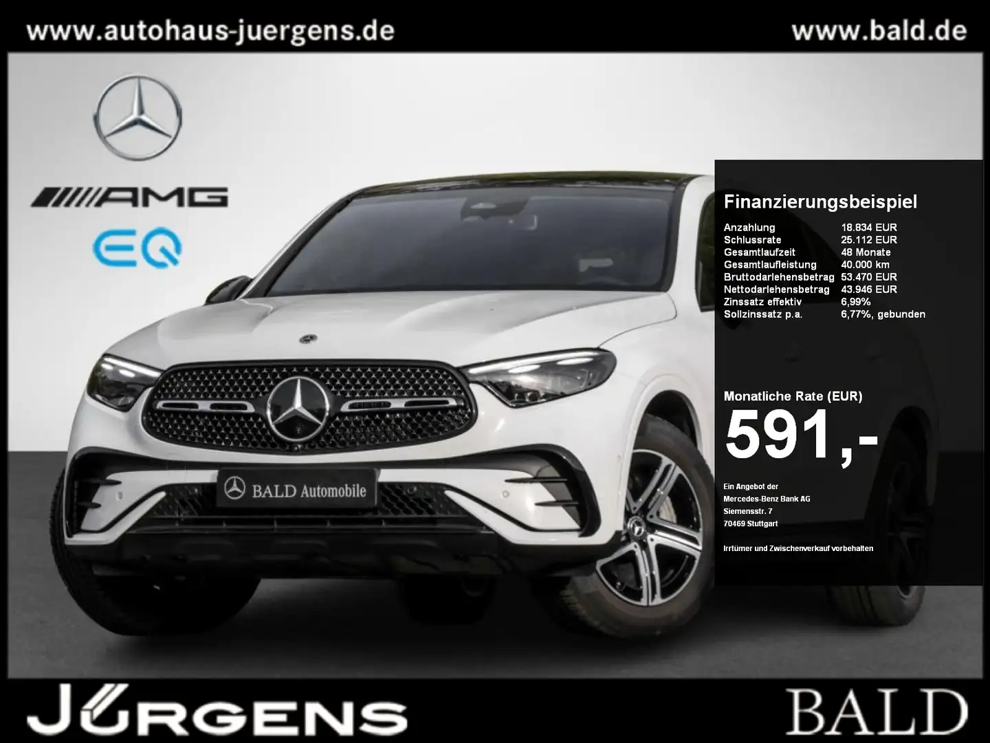 Mercedes-Benz GLC 220 d 4MATIC Coupé AMG-Sport+Night+Digital Weiß - 1