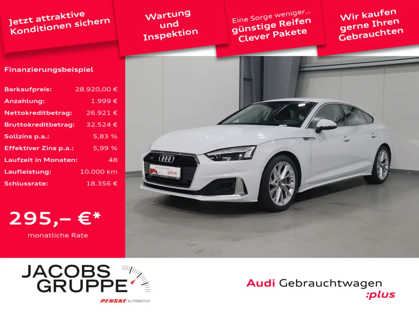 Audi A5 Sportback 40 TDI quattro advanced B&O*ACC*Matrix-LED * Weiß - 1