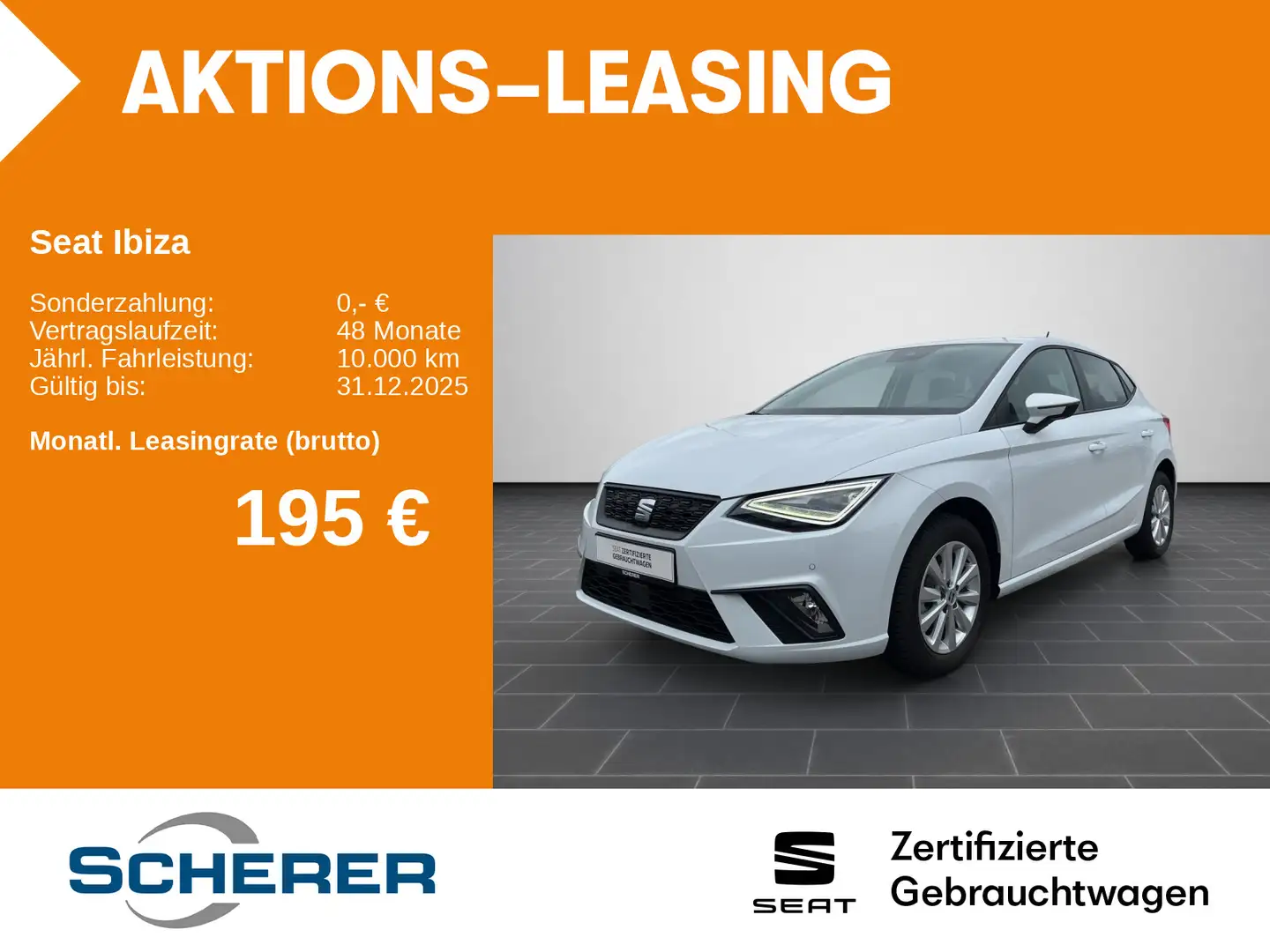 SEAT Ibiza Style 1.0 TSI LED NAVI RFK EPH ACC KESSY Weiß - 1