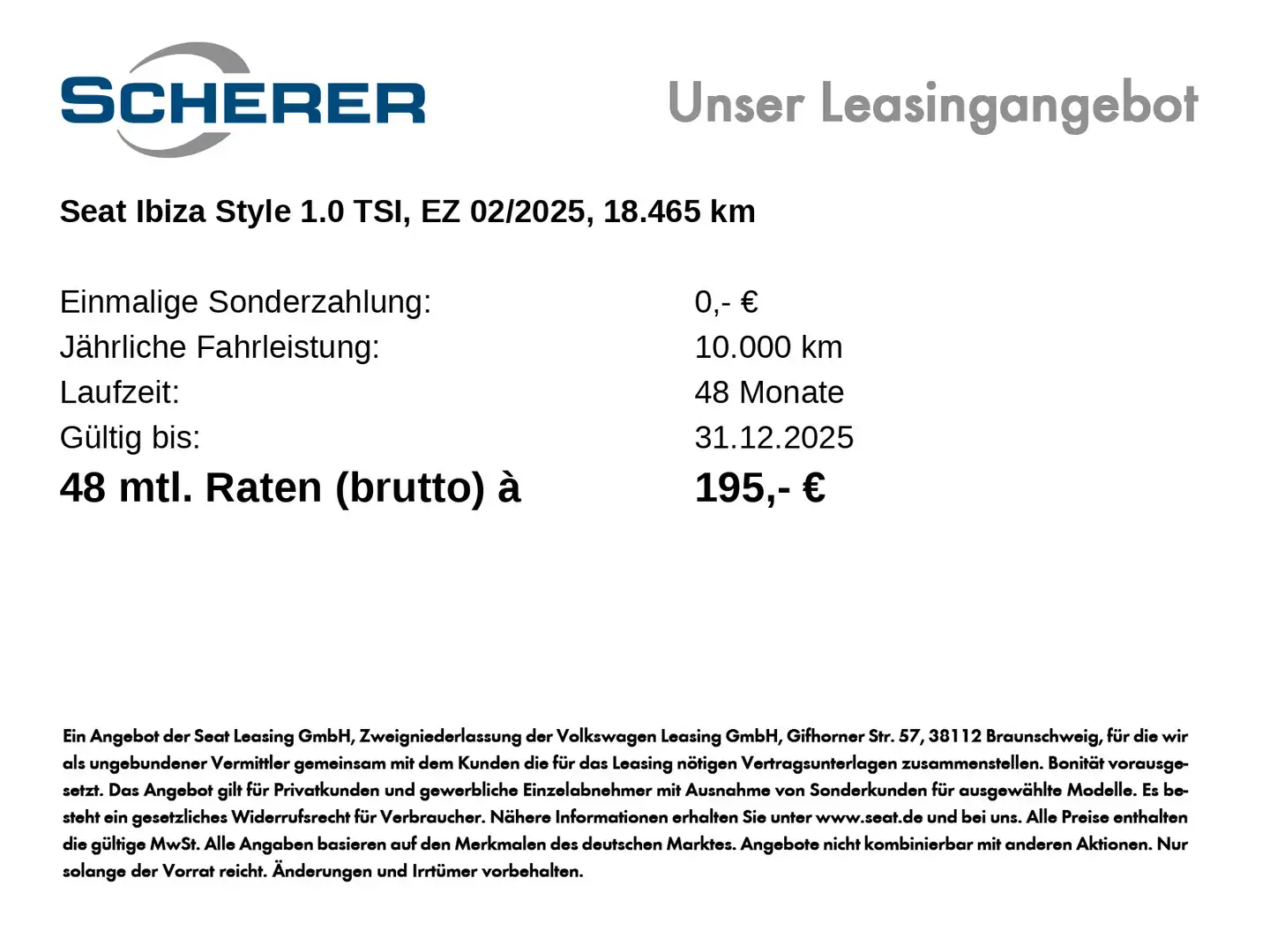 SEAT Ibiza Style 1.0 TSI LED NAVI RFK EPH ACC KESSY Weiß - 2