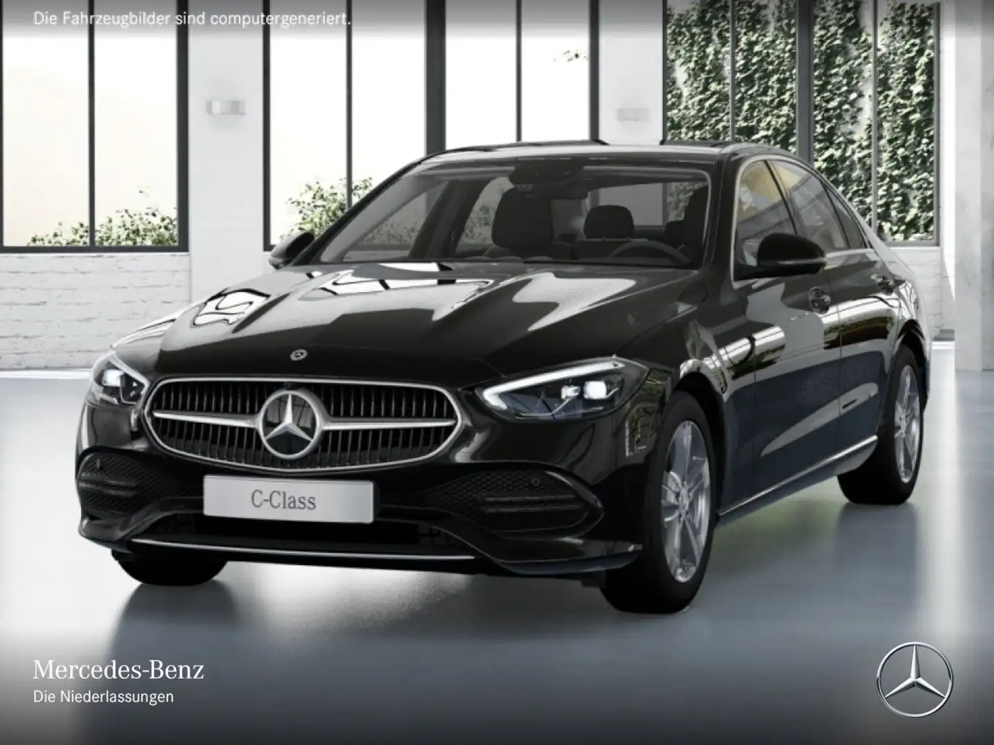 Mercedes-Benz C 300 e 4M AVANTG+PANO+360+LED+TOTW+KEYLESS+9G Schwarz - 2