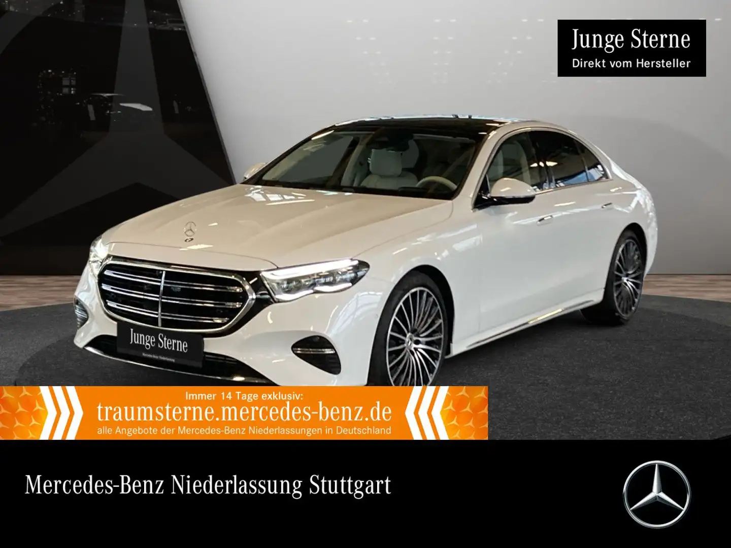 Mercedes-Benz E 200 360° Pano Burmester Distr. HUD Sitzklima PTS Weiß - 1