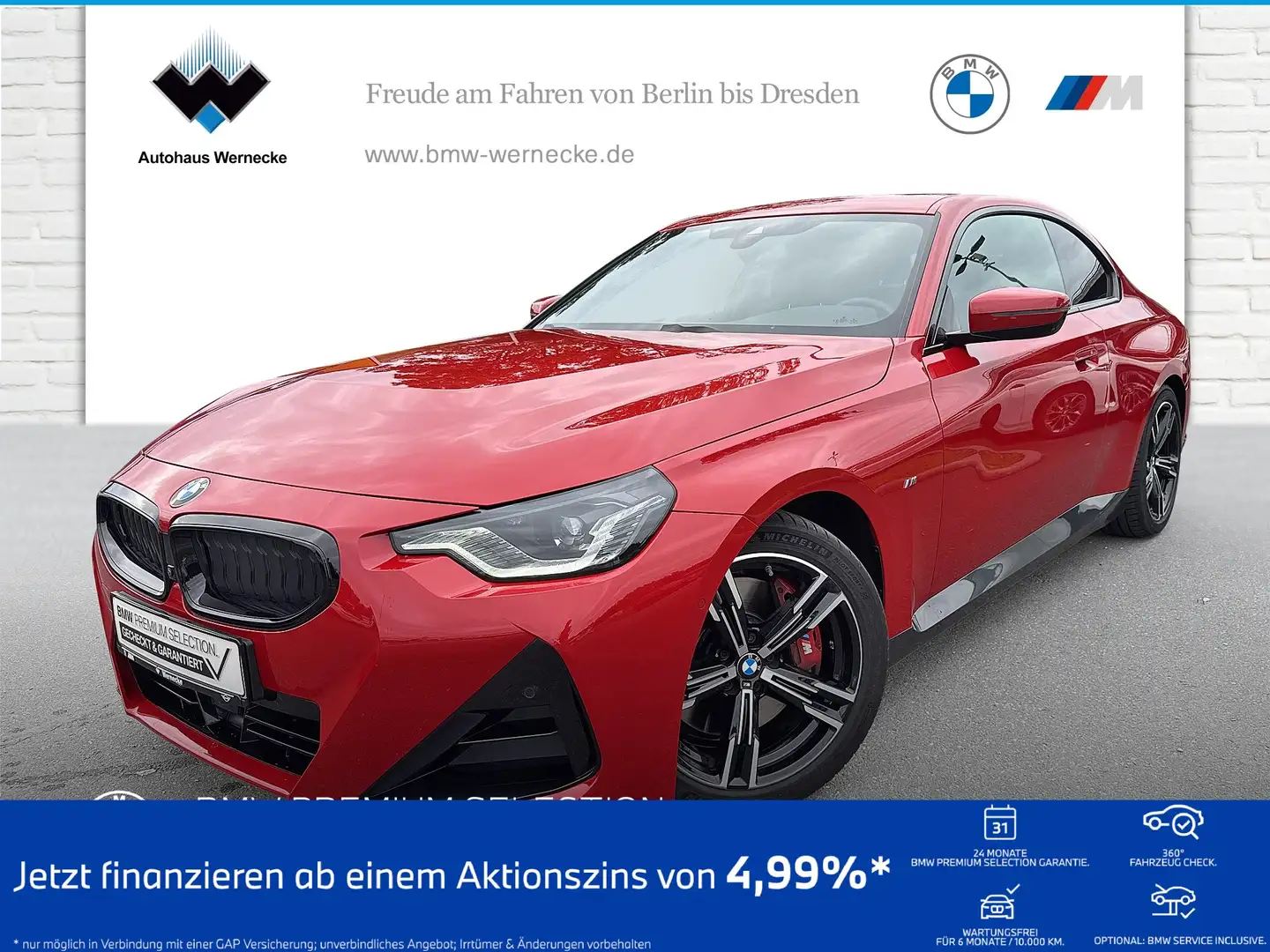 BMW 220 i Coupé M Sport HK HiFi DAB LED WLAN Shz Rood - 1