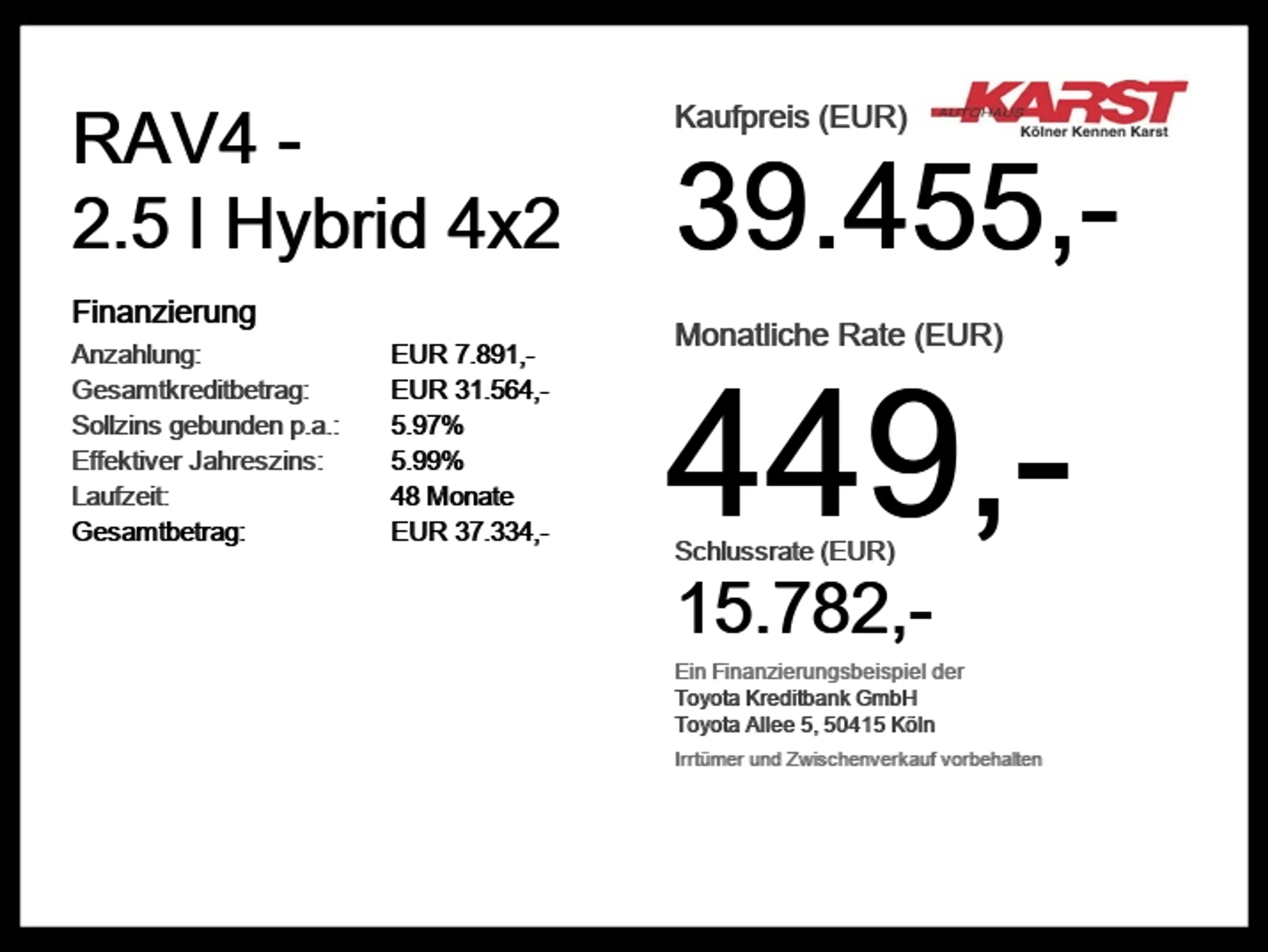 Toyota RAV 4 RAV4 - 2.5 l Hybrid 4x2 Navi, Kamera, el. Heckkl. — photo 5