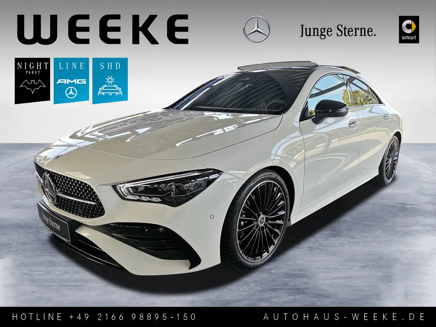 Mercedes-Benz CLA 180 Coupé AMG AdvancedP+NIGHT+PANORAMA-SD+MB Blanc - 1