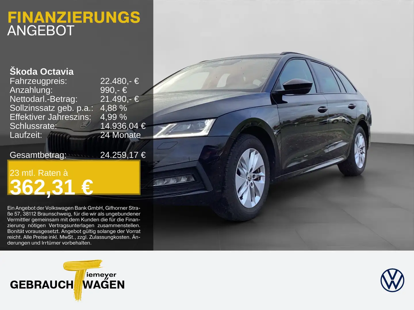 Skoda Octavia Combi 2.0 TDI DSG AMBITION PANO AHK LED Schwarz - 1