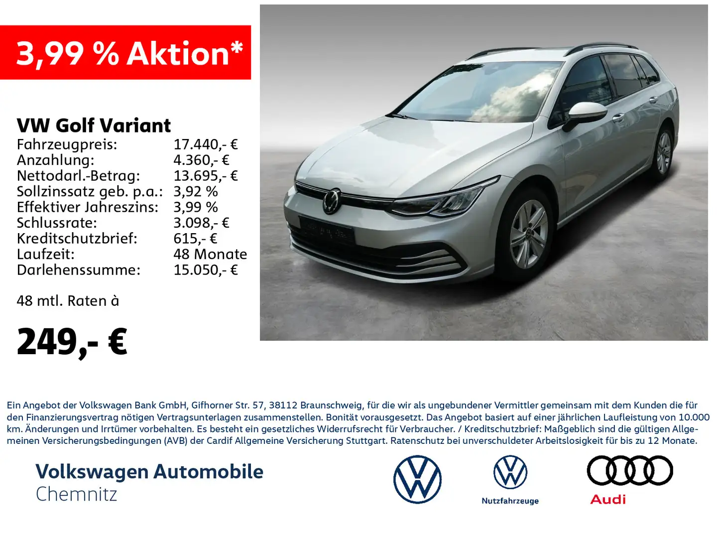 Volkswagen Golf Variant VIII 2.0 TDI Life LED ACC CarPlay Silber - 1