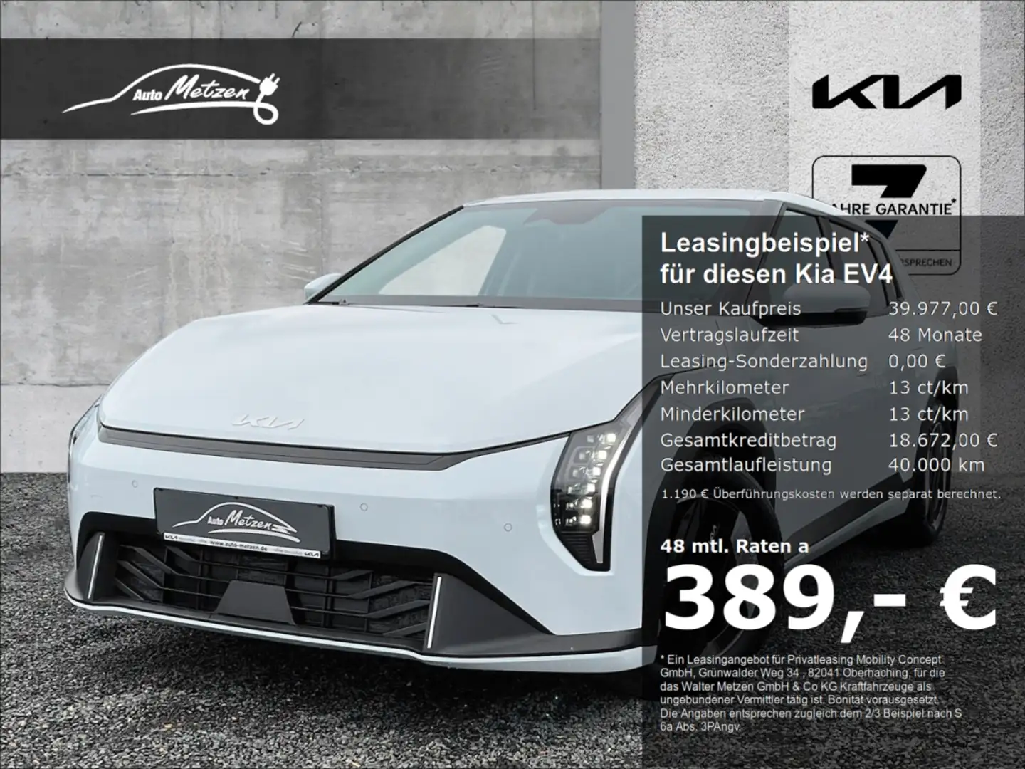 Kia 58,3-kWh Earth P3/P4/P5 KIA Service Flatrate inklu Weiß - 1