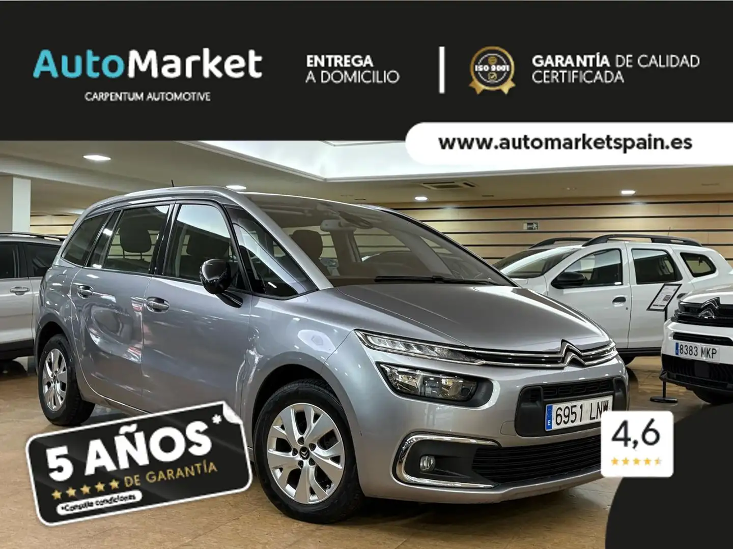 Citroen C4 Grand  Spacetourer Puretech 96kw (130cv) Eatg6 Gris - 1