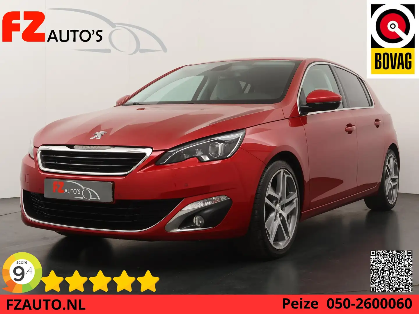 Peugeot 308 1.2 PureTech Allure Automaat - Lederen bekleding - Rood - 1
