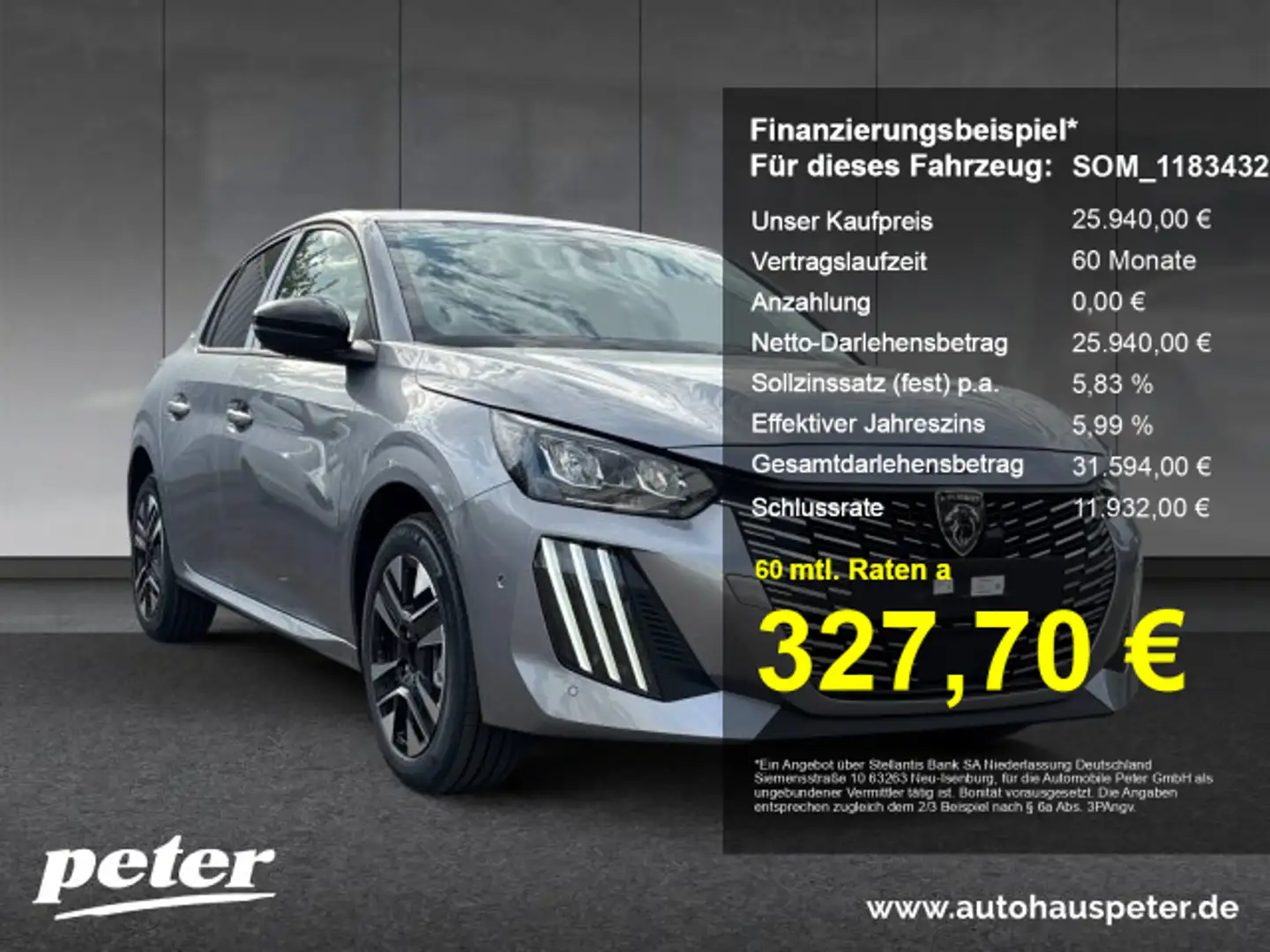 Peugeot 208 208 Allure Hybrid 110 +360°Kamera+Navi+Keyless+ Grau - 1
