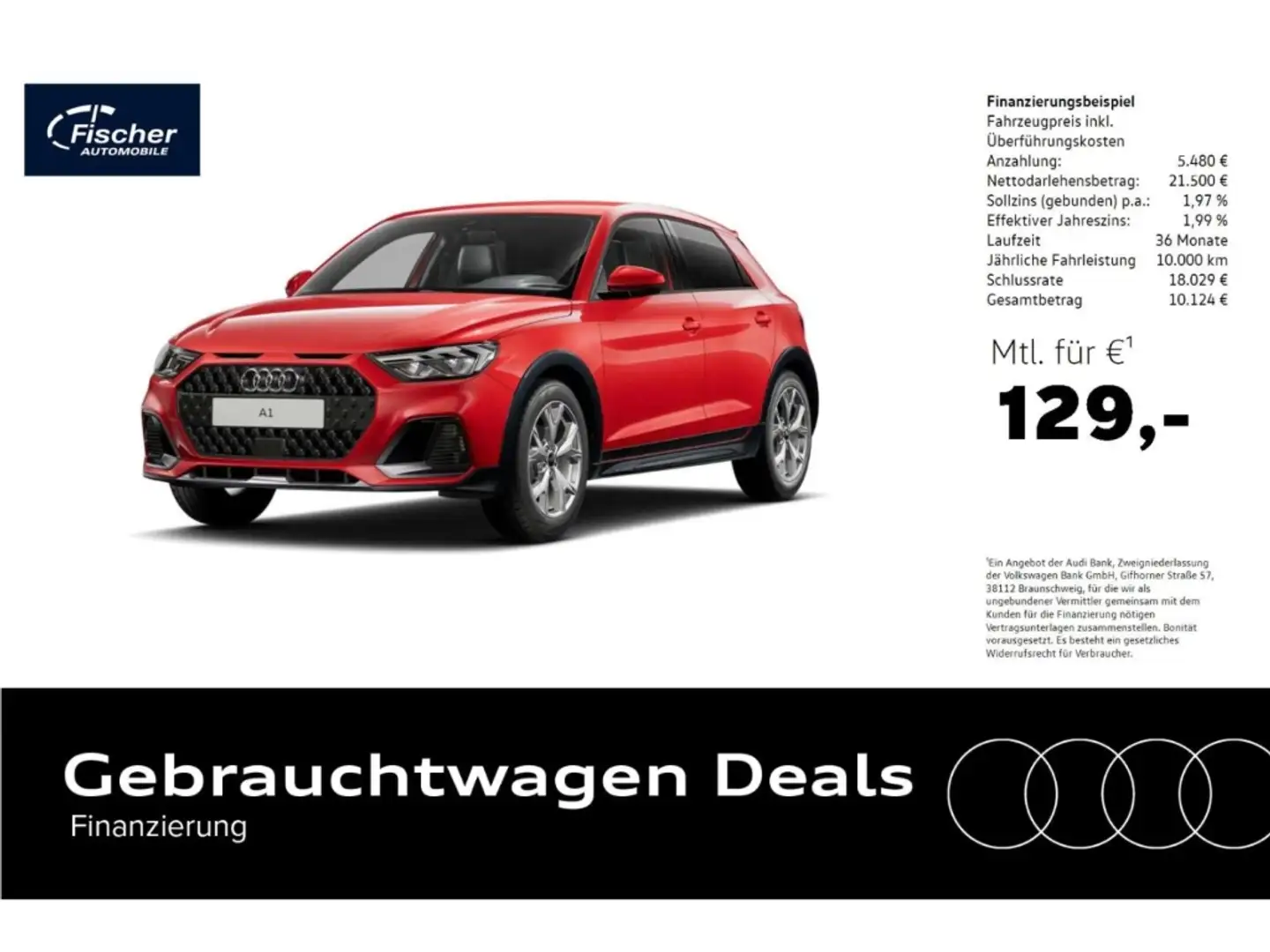 Audi A1 allstreet 30 TFSI S-Tronic NAV/LED/Virt./SH Rot - 1