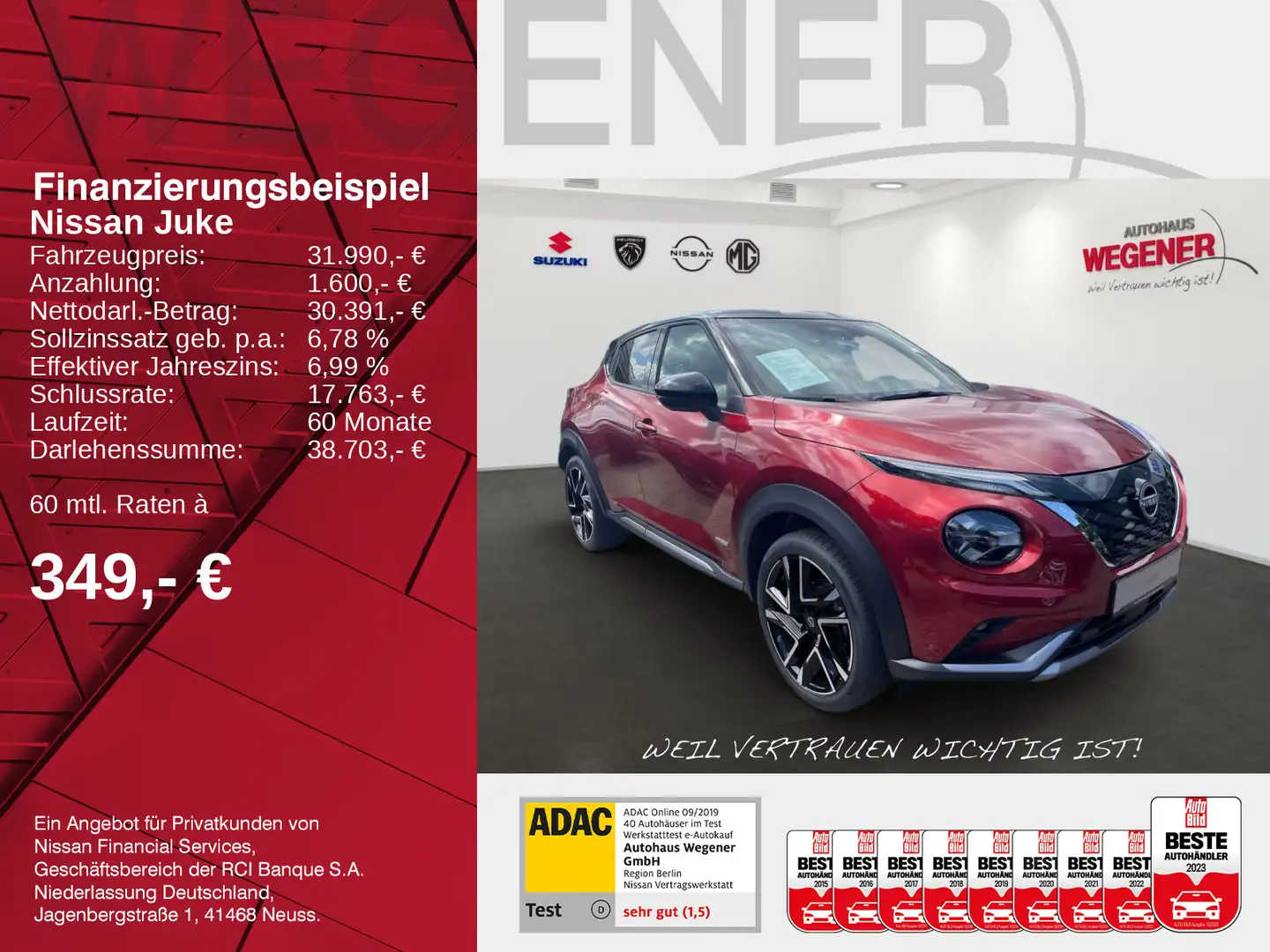 Nissan Juke JUKE N-DESIGN HYBRID AT Tech ProPILOT Bose BFS Rot - 2