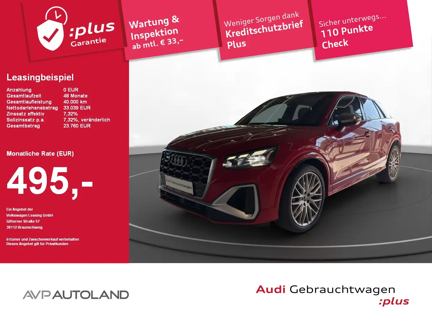 Audi SQ2 2.0 TFSI quattro S tronic | MMI NAVI PLUS | Rojo - 1