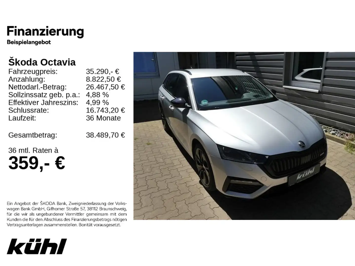 Skoda Octavia Combi 2.0 TDI DSG RS Silber - 1