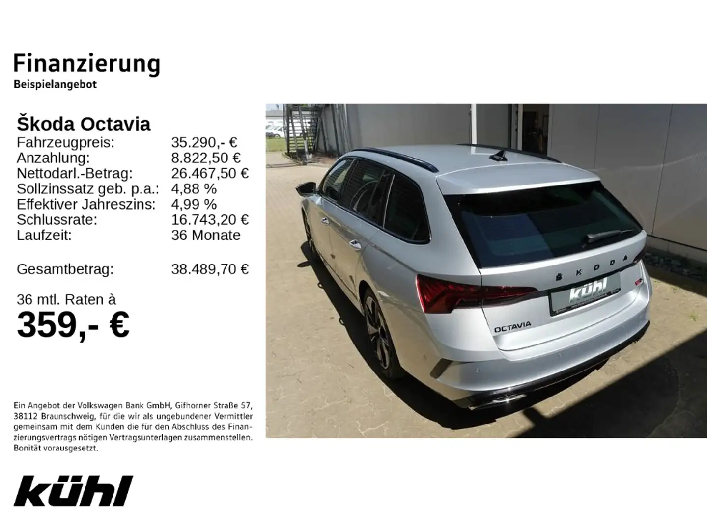 Skoda Octavia Combi 2.0 TDI DSG RS Silber - 2