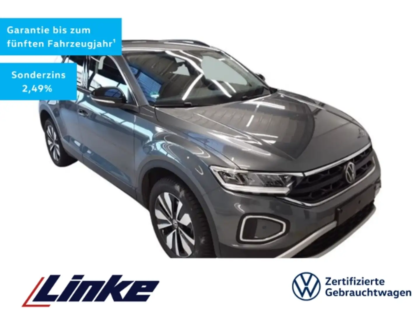 Volkswagen T-Roc 1.0 TSI Goal 6-Gang AHK/Kamera/Keyless/LED/ACC/Nav Grau - 1